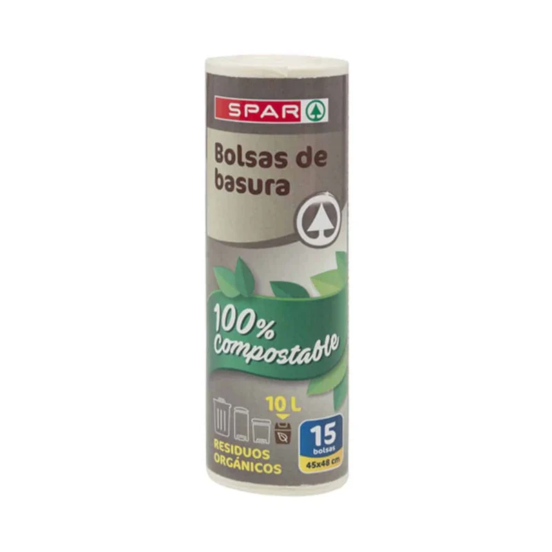 Bolsas de Basura 100% Compostable Spar 10L 15u