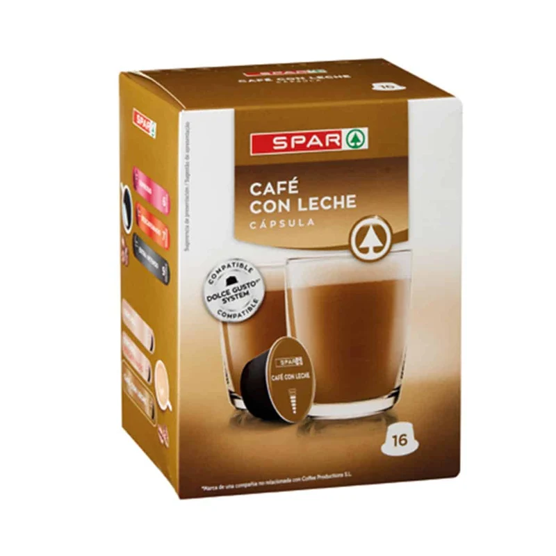 Cápsulas de Café con Leche SPAR compatible con Dolce Gusto