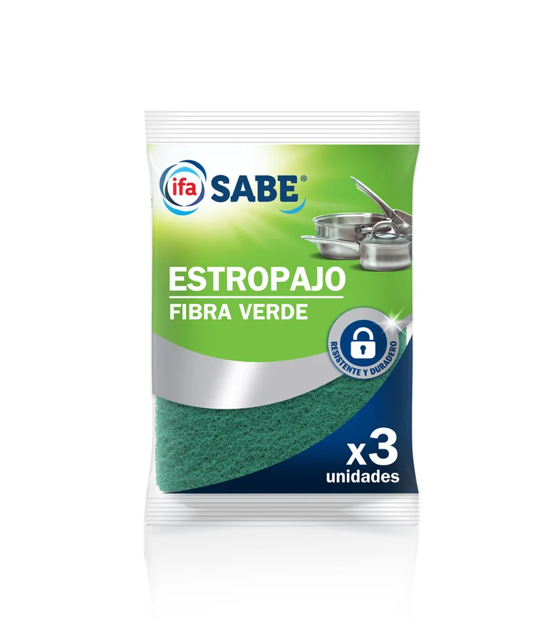Estropajo fibra verde grande Ifa sabe 3u