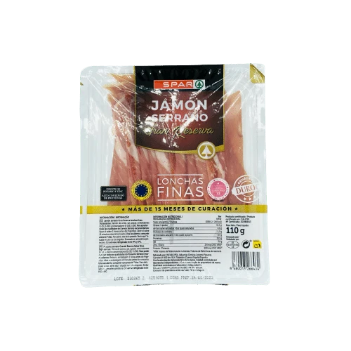 Jamón Serrano Gran Reserva SPAR Lonchas Finas 110g