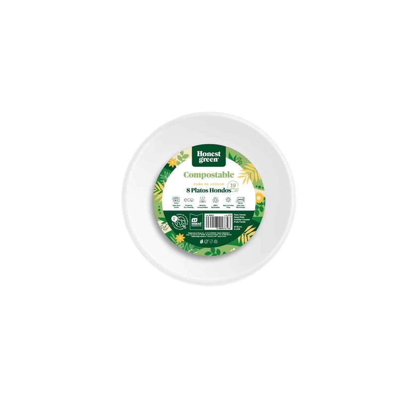 Plato Hondo Compostable Honest Green 19cm 8u