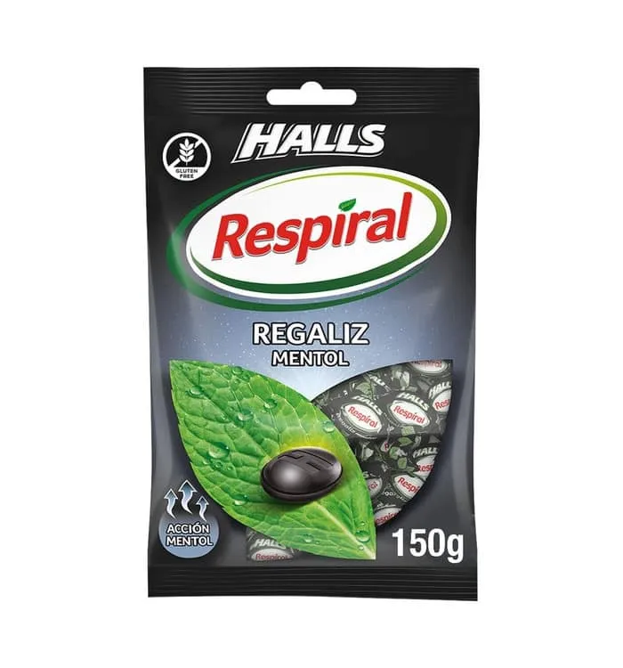 Caramelos de Regaliz Respiral Halls 150g