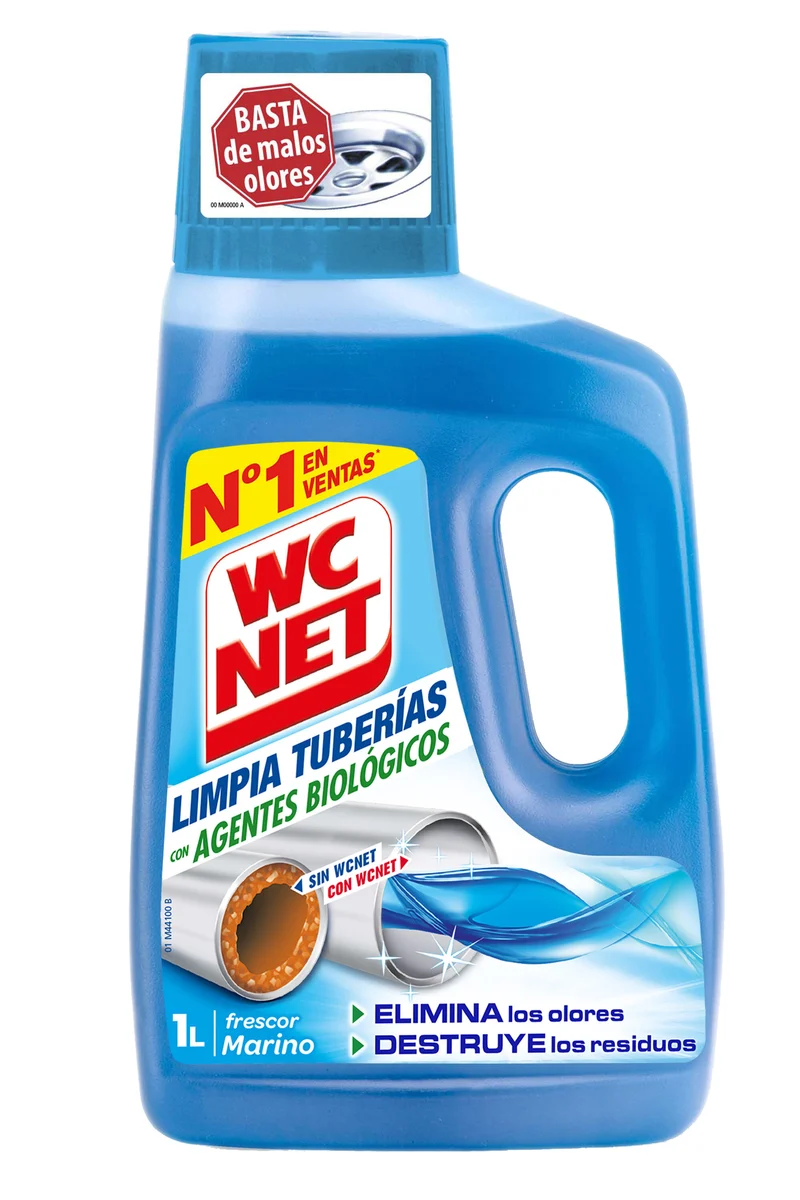 Desatascador gel tuberías bio Wc net 1l