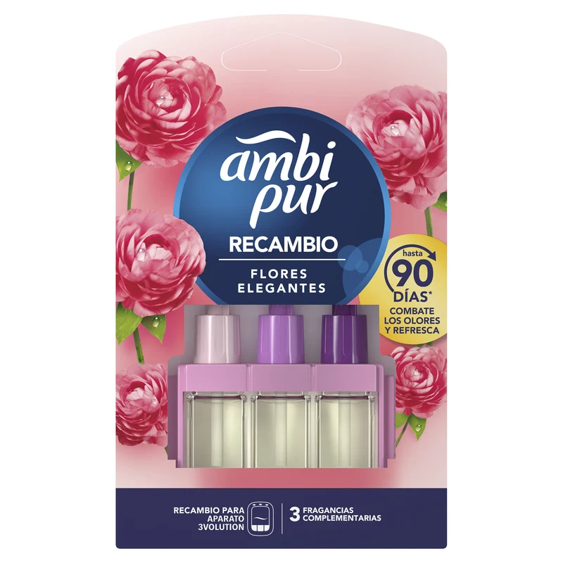 Ambientador recambio 3 volution flores elegant Ambipur 1u