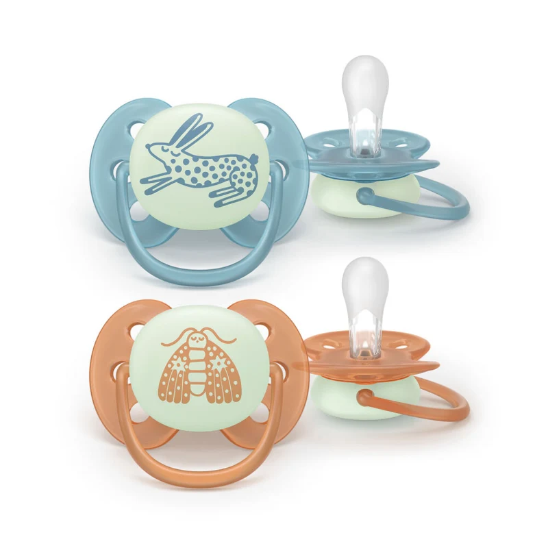 Philips Avent Chupetes Ultra Soft nocturnos +18m niña 2 uds