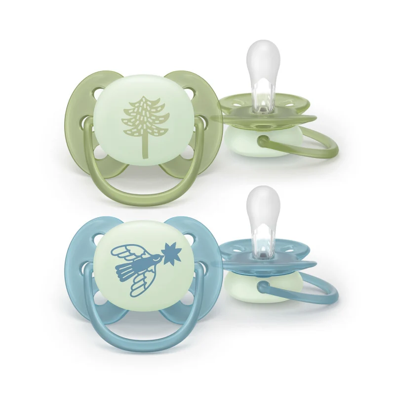 Philips Avent Chupetes Ultra Soft nocturnos +18m niño 2 uds