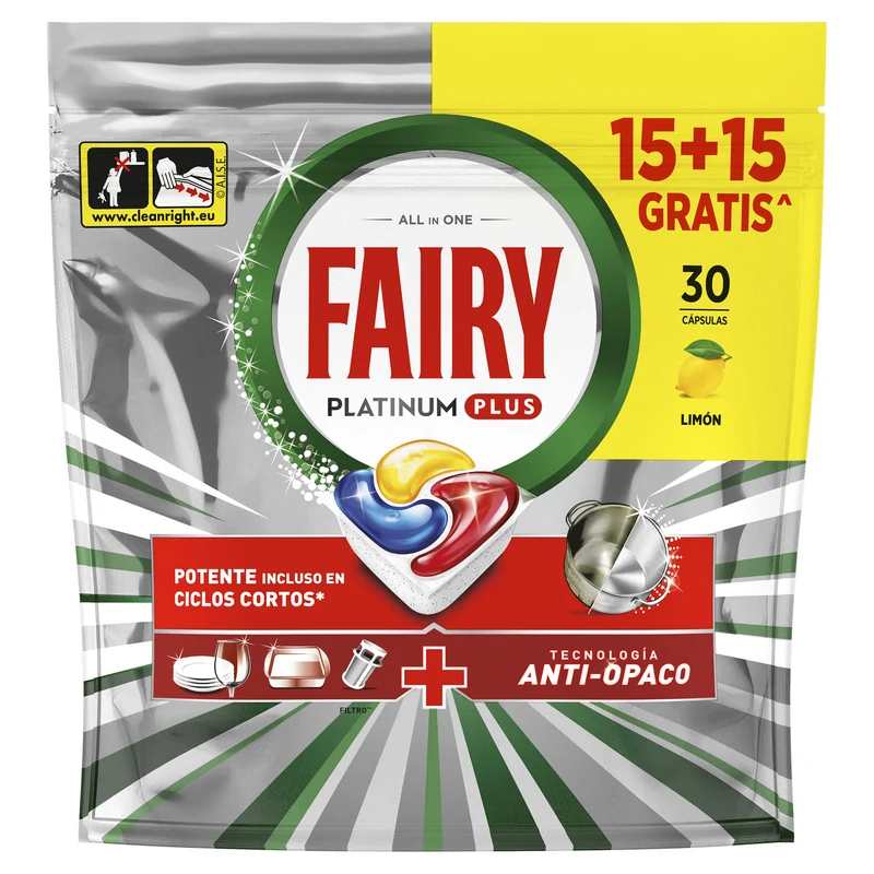 Lavavajillas cápsulas platinum plus Fairy 30d