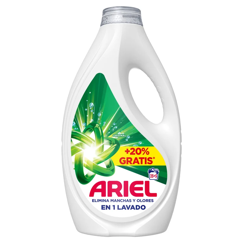 Detergente líquido original Ariel 25+5