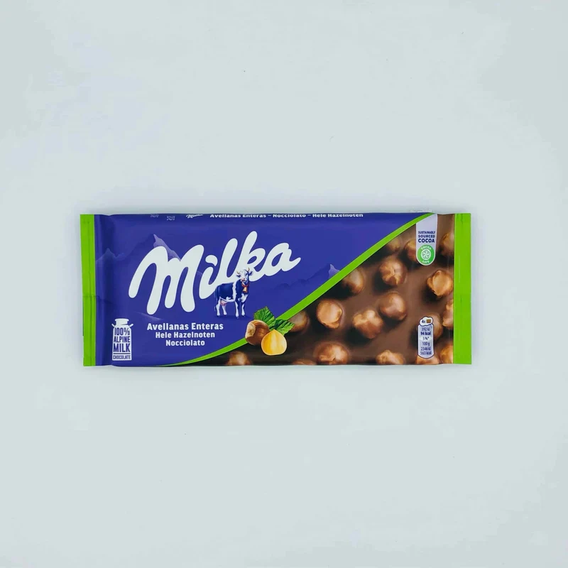 Chocolate Milka con Avellanas Enteras 95g