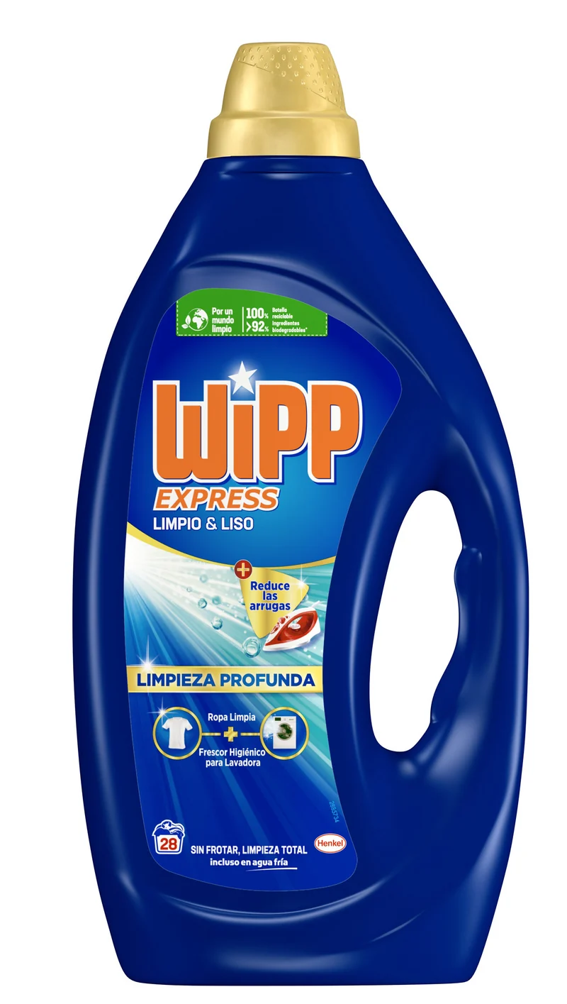 Detergente líquido limpio y liso Wipp express 28d