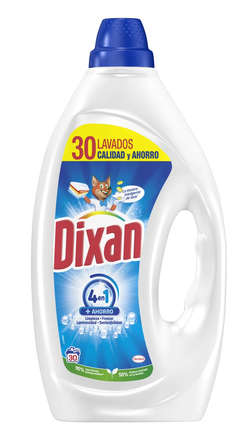 Detergente líquido gel total Dixan 30d