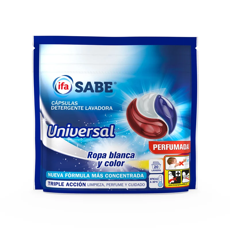 Detergente caps tricamara color y blanco Sabe 20d