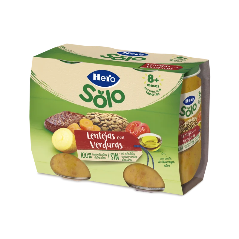 Hero Solo Lentejas con Verduritas 2x190g