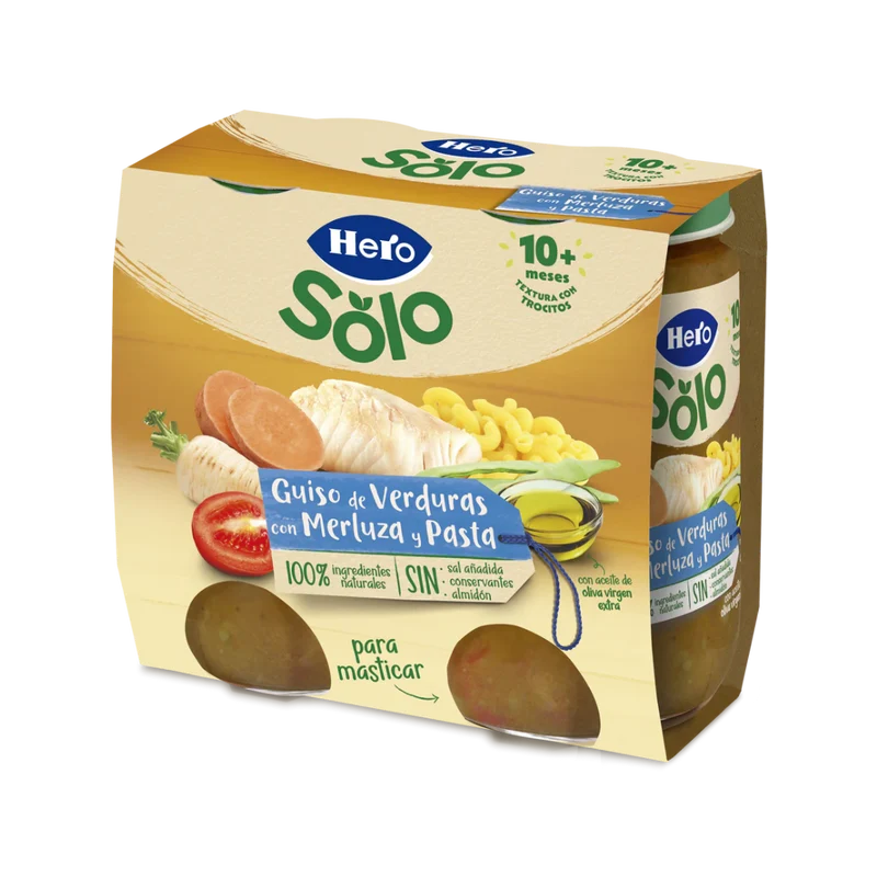 Hero Solo Guiso de Verduras con Merluza 2x235g