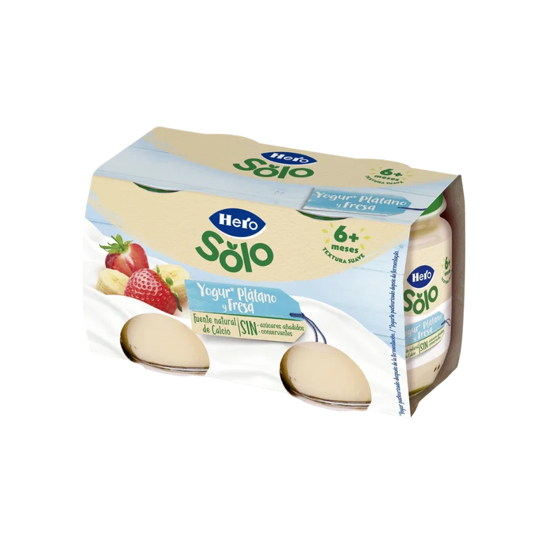 Hero Solo Yogur Plátano y Fresa 2x120g
