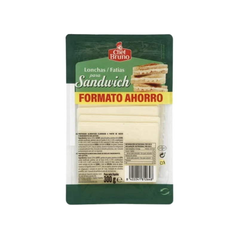 Queso en Lonchas Sandwich 300g