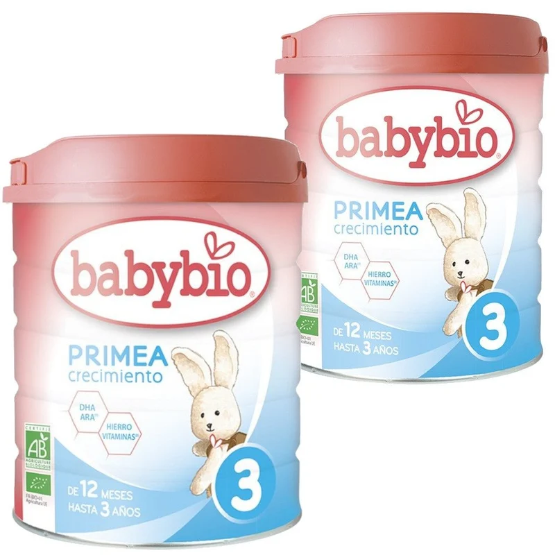 BABYBIO Primea 3 Leche de Crecimiento BIO +12m Duplo 2x800g