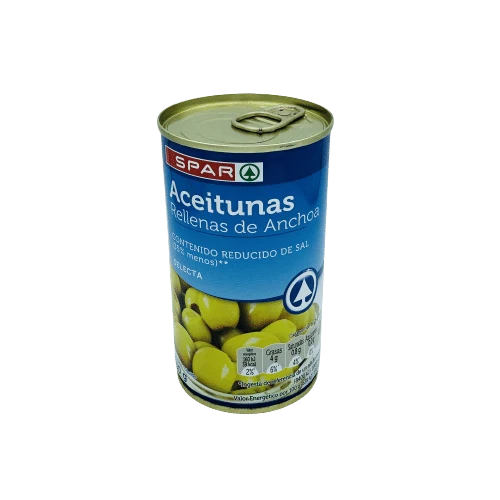Aceitunas Rellenas de Anchoa SPAR Bajas en Sal