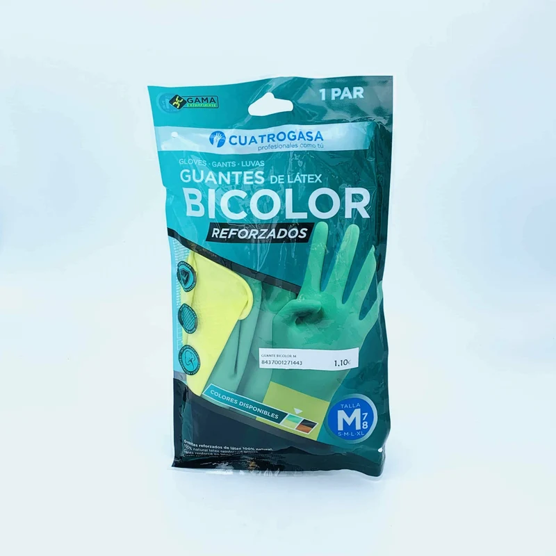 Guantes de Látex Bicolor Reforzados - XL