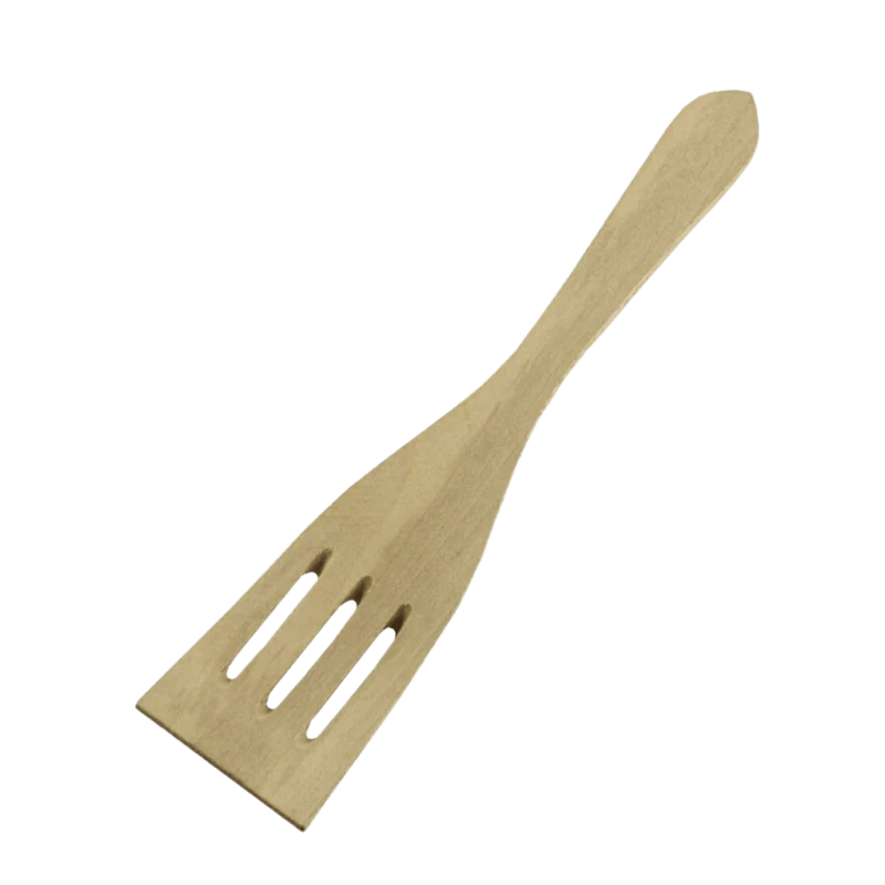 Espátula Curvada Ranuras Madera 30cm