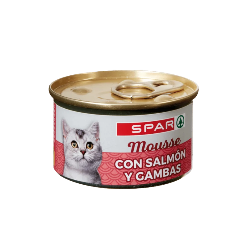 Gatos Mousse SPAR con Salmón y Gambas