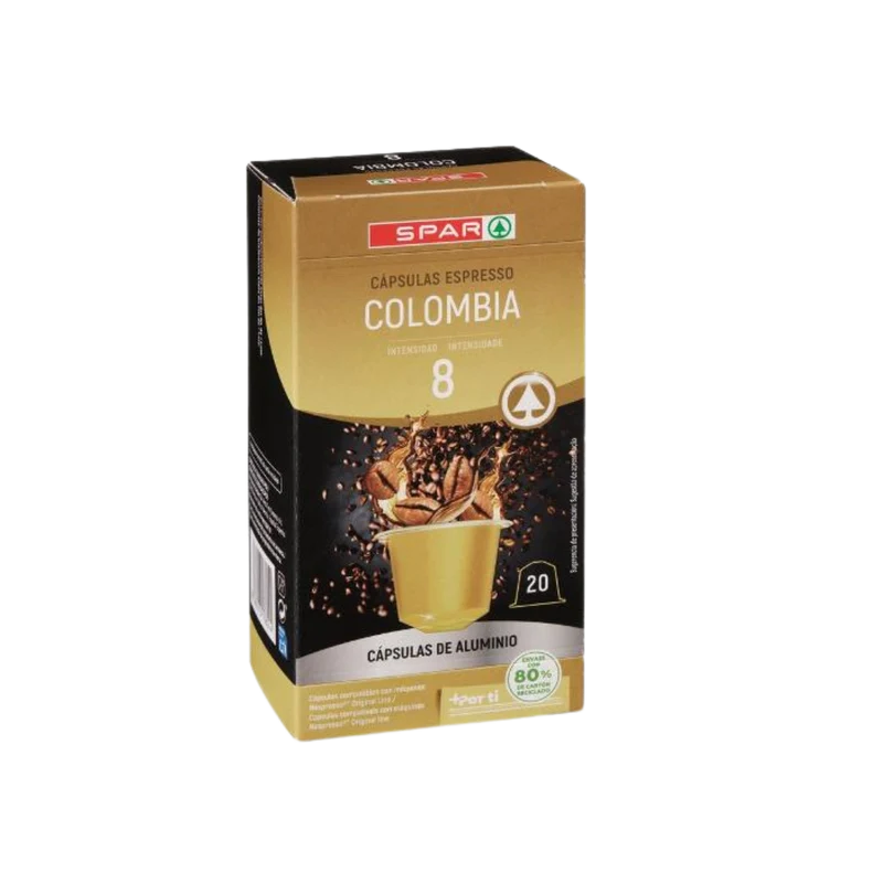 Cápsulas de Café Espresso SPAR Colombia 20u