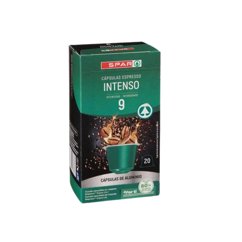 Cápsulas de Café Espresso SPAR Intenso 20u