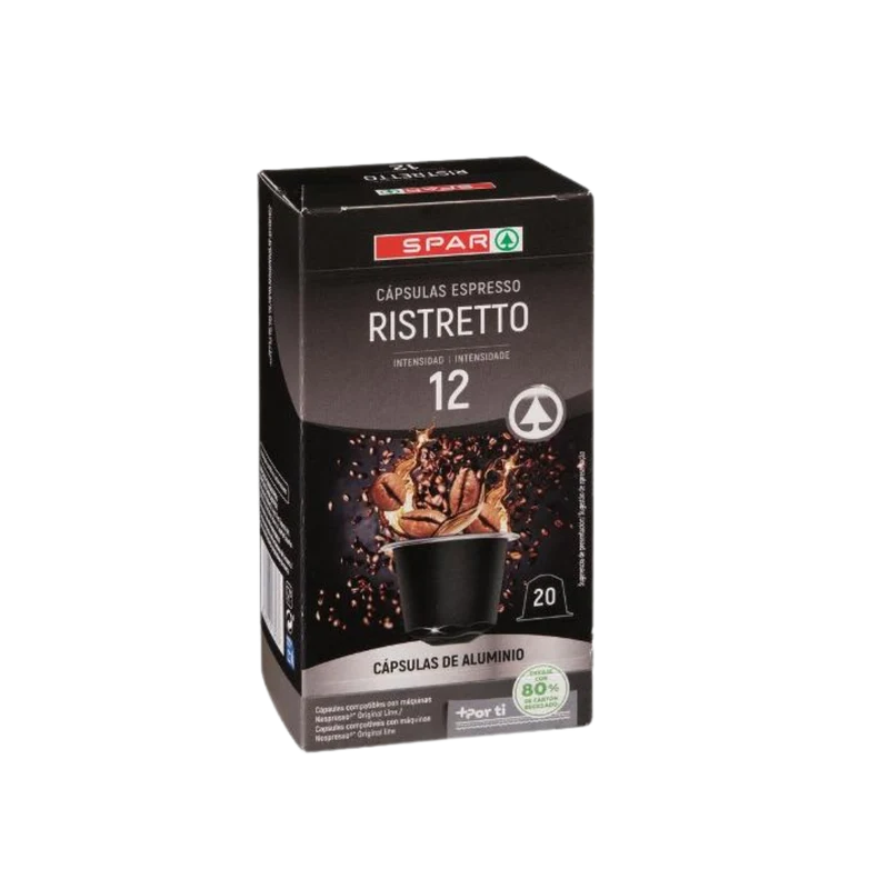 Cápsulas de Café Espresso SPAR Ristretto 20u