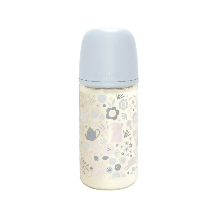 Suavinex Biberón Vidrio Silicona M Wonderland Azul 240ml