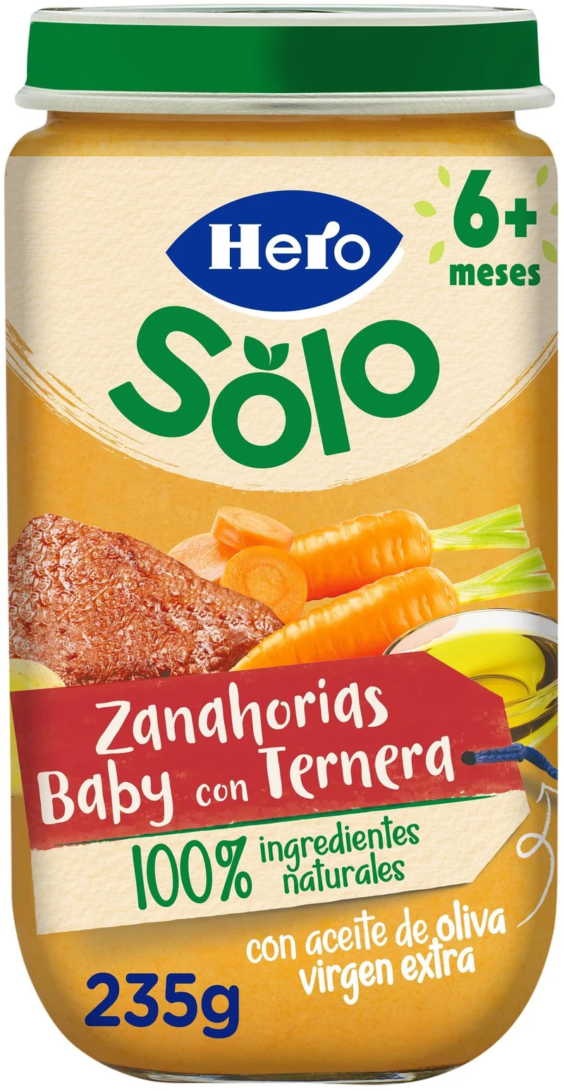Potito carne ternera/zanahoria Hero baby 235g
