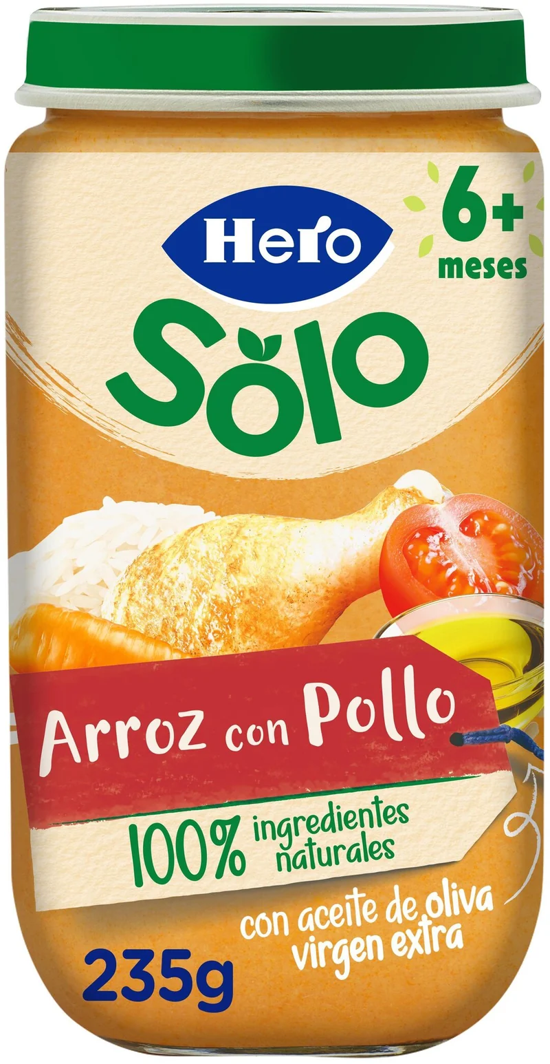 Potito carne pollo/arroz Hero baby 235g