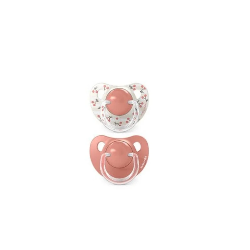 SUAVINEX Chupete Tetina Anatómica Silicona +18 Meses x2 (Rosa Cerezas)