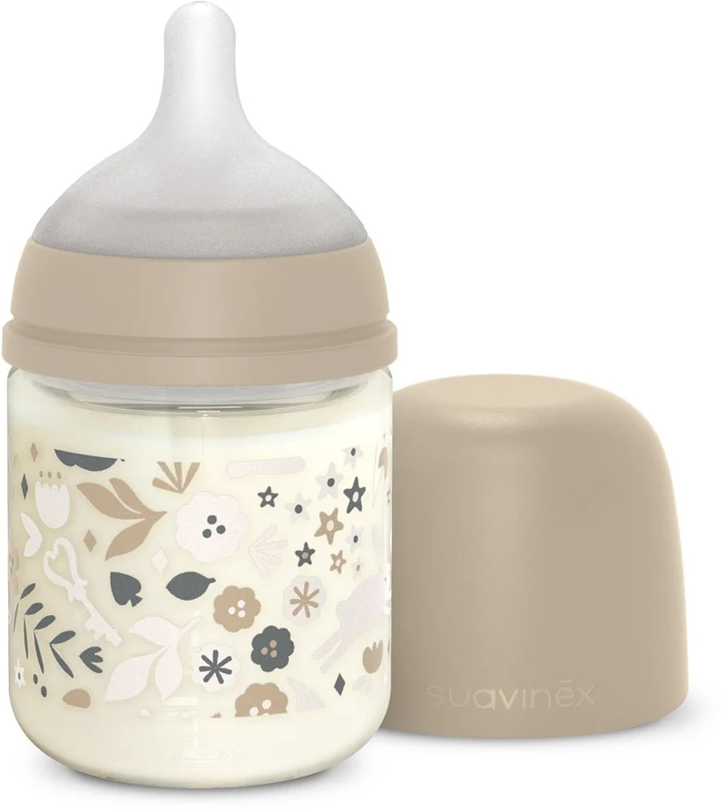 Suavinex Biberón Vidrio Silicona S Wonderland Beige 120ml