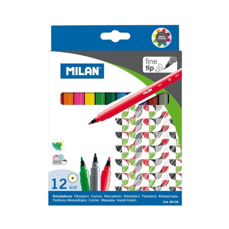 Milan Rotulador Punta Fina 12u