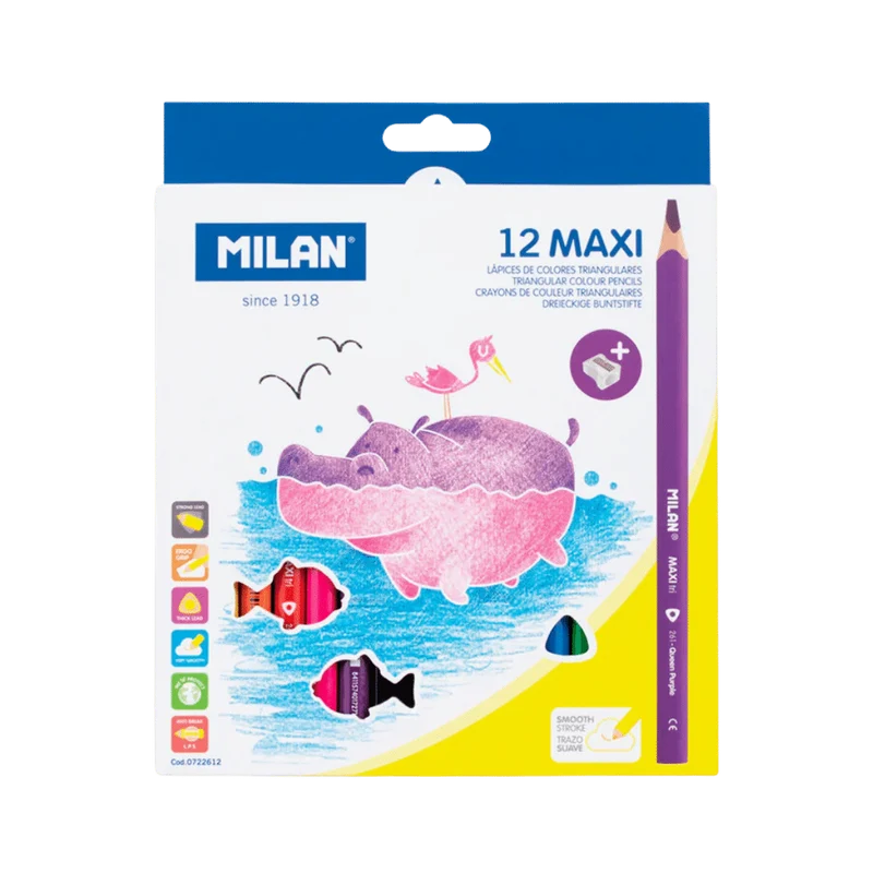 Milan Lápices de Colores Triangulares Maxi 12u