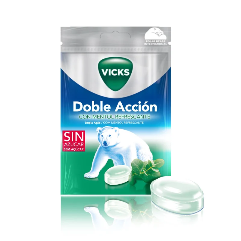 Vicks Doble Acción Caramelos Sin Azúcar 72g
