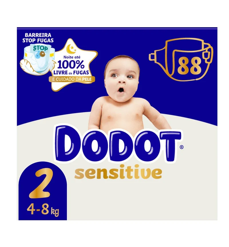Dodot Sensitive Jumbo Pack Pañales Talla 2 88 uds