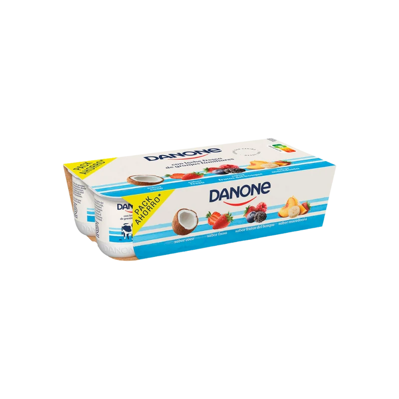 Yogur de Coco/Fresa/Frutos del Bosque/Macedonia Danone 8u