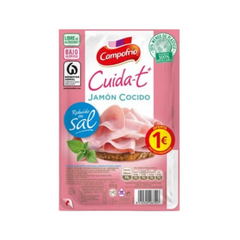Jamón Cocido Cuida-t+ Campofrío 65g