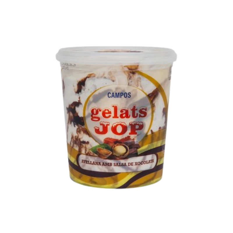 Helado de Avellana con Salsa de Chocolate Jop
