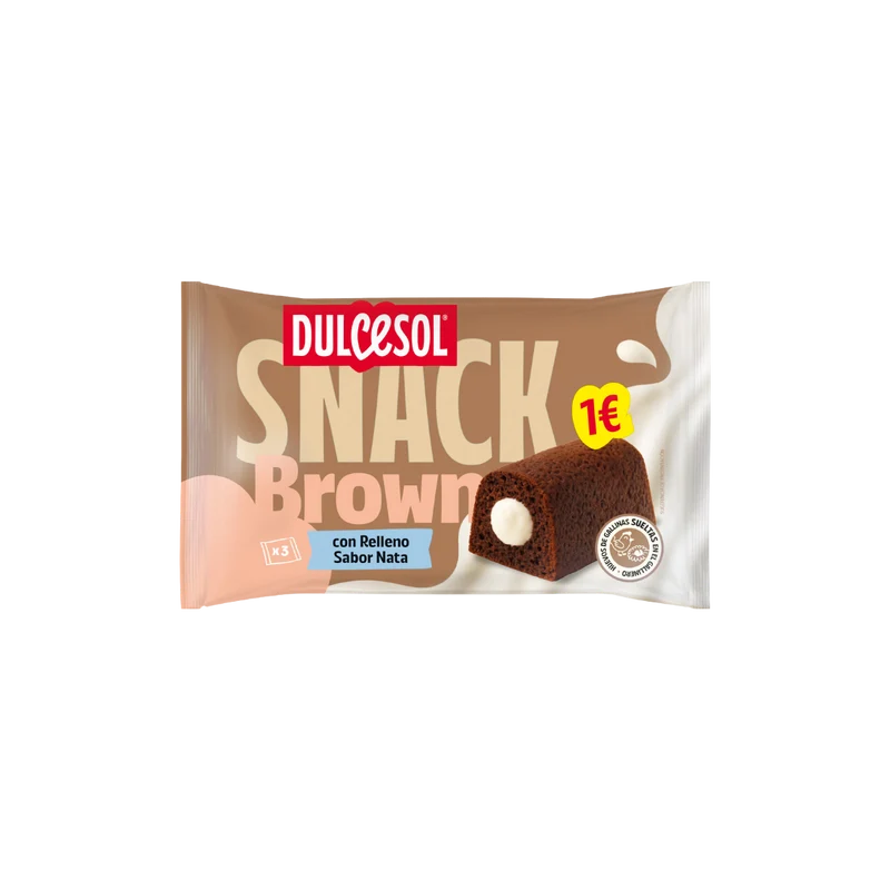 Dulcesol Snack Brown con Relleno Sabor Nata