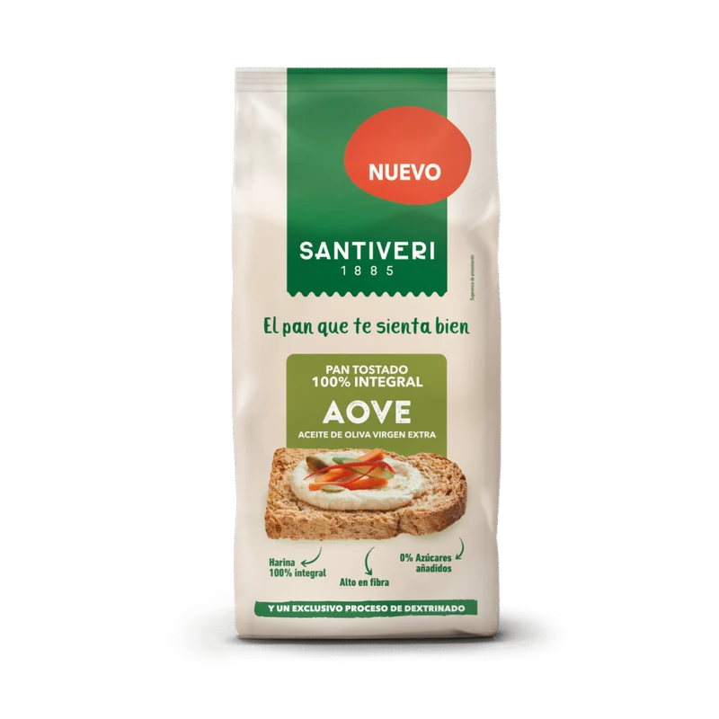 Santiveri Pan Tostado 100% Integral AOVE 200g
