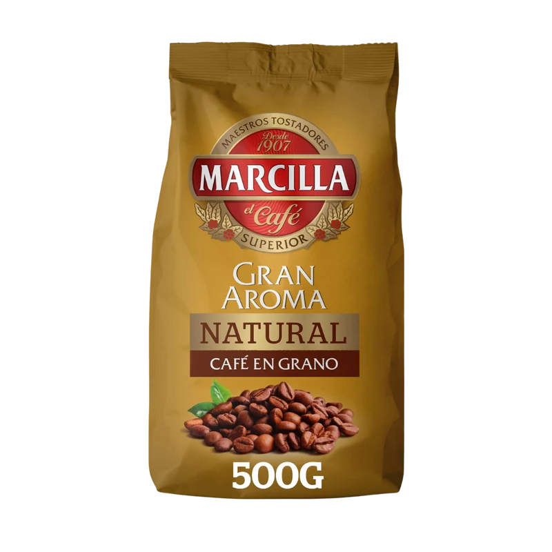 Marcilla Café Natural en Grano 500g