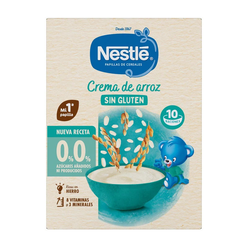 Papilla s/gluten maiz y arroz Nestle 180g