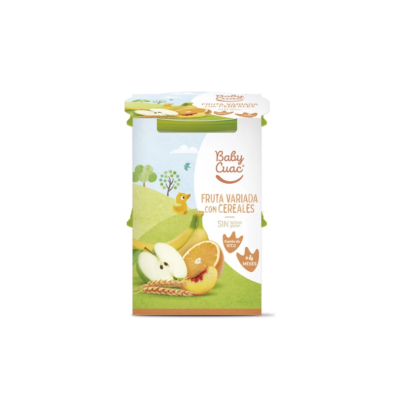 Potito fruta variada con cereales Baby cuac p2 200g/u
