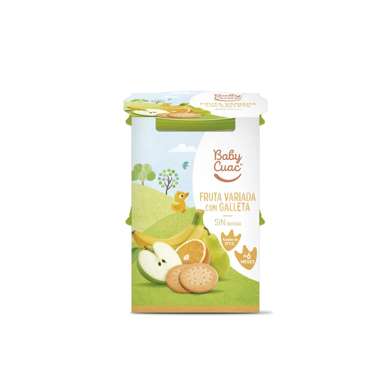 Potito fruta variada con galleta Baby cuac p2 200g/u