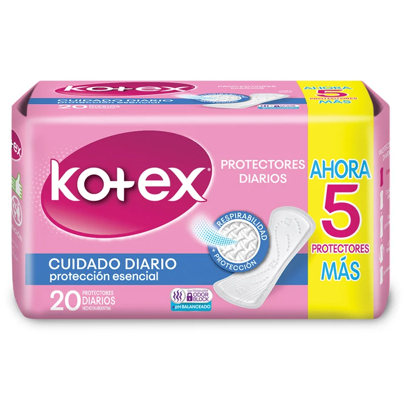 Kotex cuidado diario protección esencial x 20 unidades