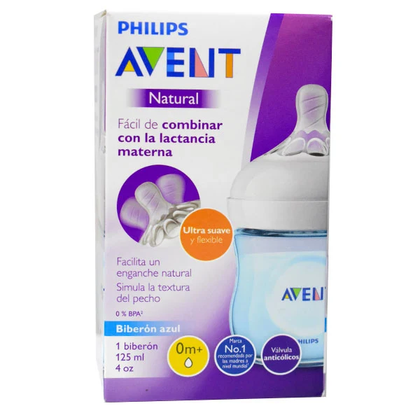 Avent biberon natural azul x 125ml