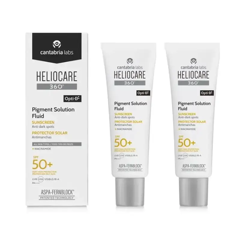 Heliocare 360º Pigment Solution Solar y Facial SPF50+, 2x50 Ml