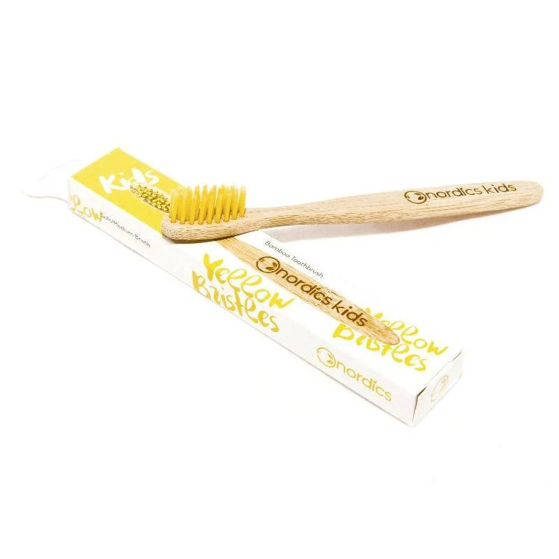 Cepillo dental bambú Niños Amarillo Nordics Oral Care